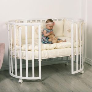 Кровать детская Incanto MIMI 7в1 круг-овал с накладкой ПВХ, цвет белый, Incanto