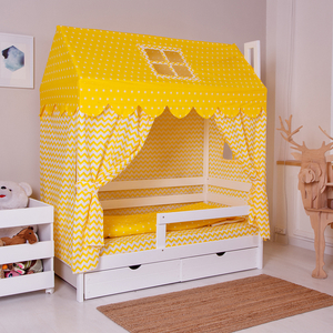 Комплект в кроватку ''Домик'', бязь (КПБ, одеяло, подушка, тент-палатка), цвет Желтый, Incanto
