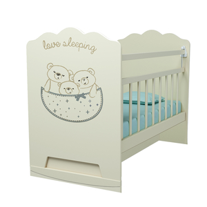 Кровать детская Love Sleeping (фигур.спин., колесо-качалка с маятником), цвет слоновая кость, ВДК
